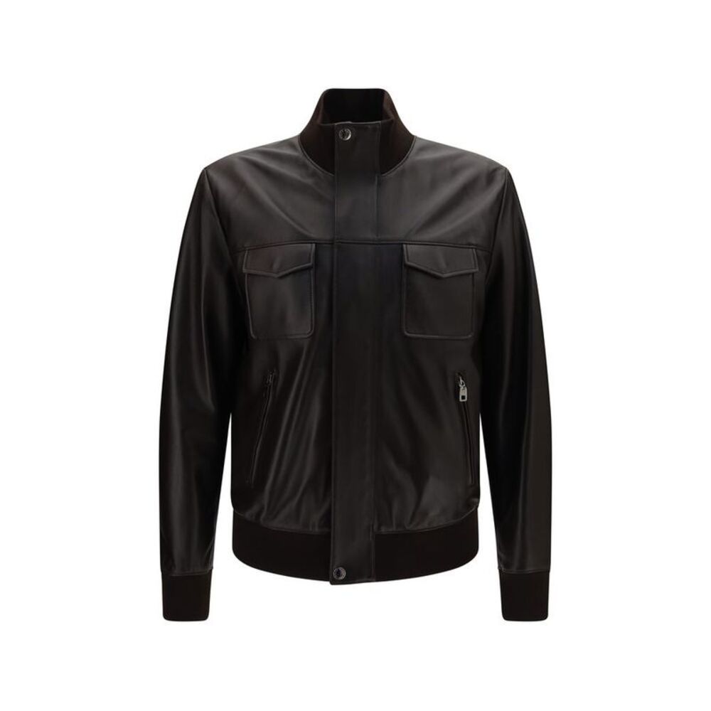 Dolce & Gabbana Brown Lamb Ovis Aries Men's Bomber
